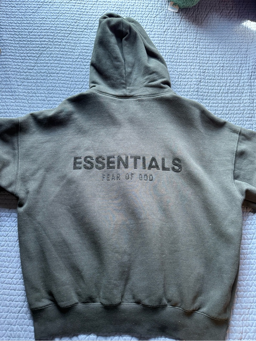 Fear of God Essentials Olive Green Crewneck Hoodie